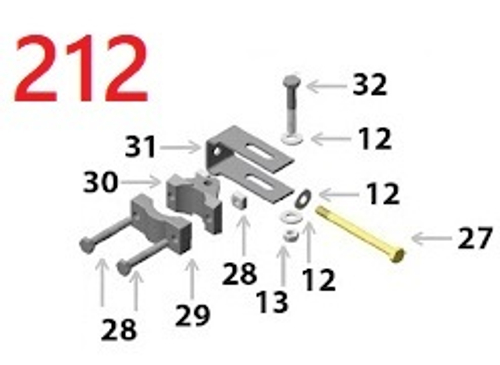Комплект №212 для Строительные ходули 24-40". Крепление опорной направляющей в сборе 1шт.