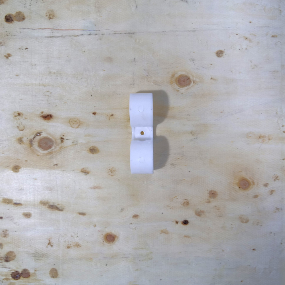 Крепеж-скоба для сантехнических труб для монтажных пистолетов (20 мм, белый, двухстороняя, 40 шт/уп)