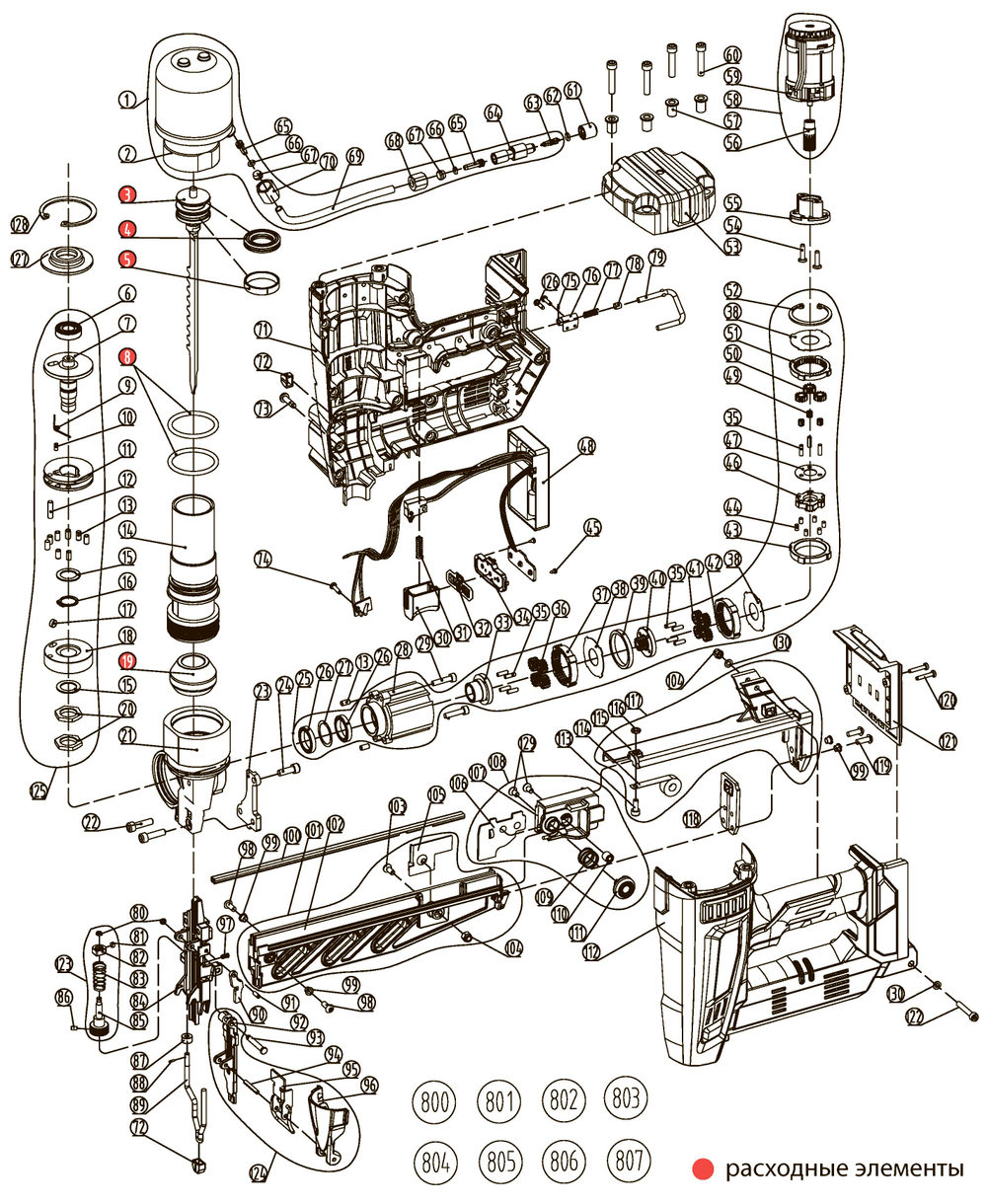 Аккумуляторный монтажный пистолет HYBEST DCT64