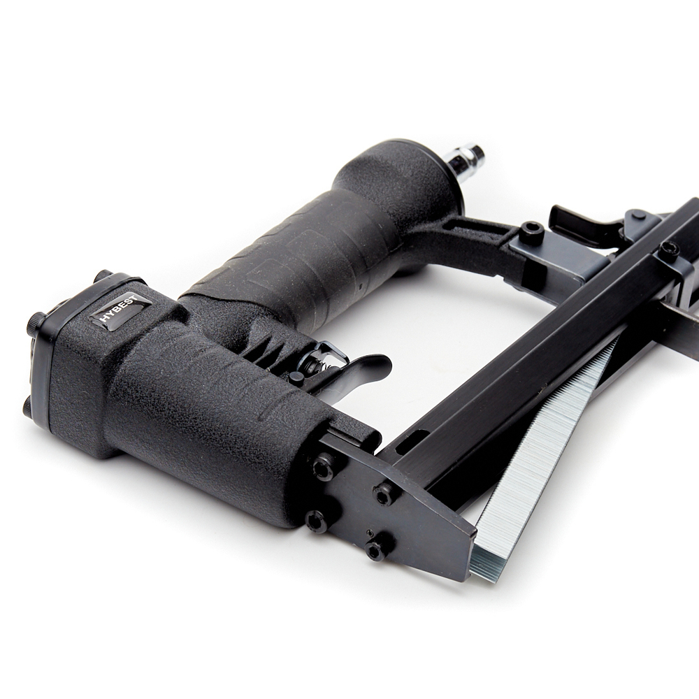 Пистолет скобозабивной мебельный Hybest 8016F (пневматический, обивочные скобы тип 80 21Ga)