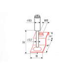 Гвозди монтажные пироксилиновые PA32- M10Z2 (гвозь-подвес под шпильку М10, 100 шт/уп) FEDAST