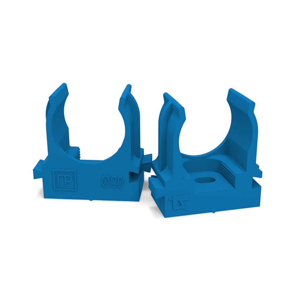 Крепеж-клипса для труб для монтажного пистолета синяя д20 (100шт/уп) Промрукав