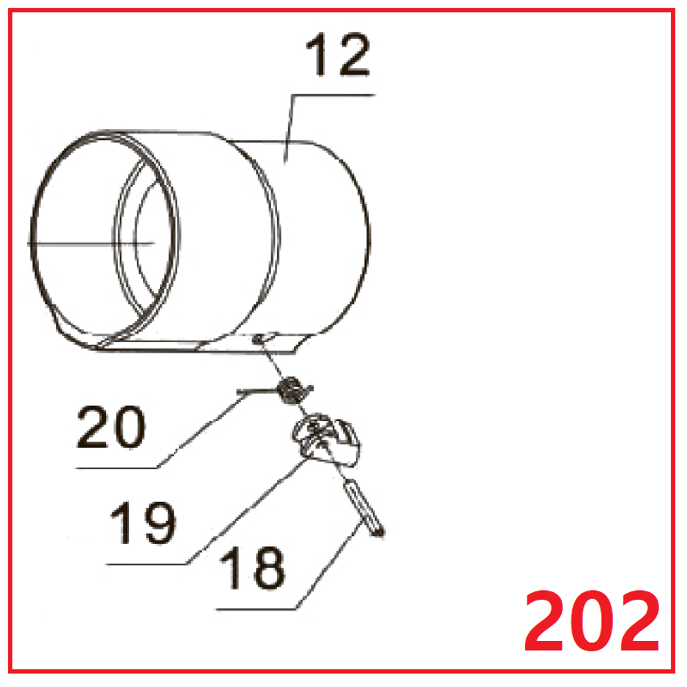 Запчасть №202 для PAG-PC84. Кожух муфты в сборе (12, 18, 19, 20)