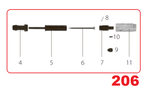 Запчасть №206 для FDPAG-H8. Ствол в сборе (4, 11)
