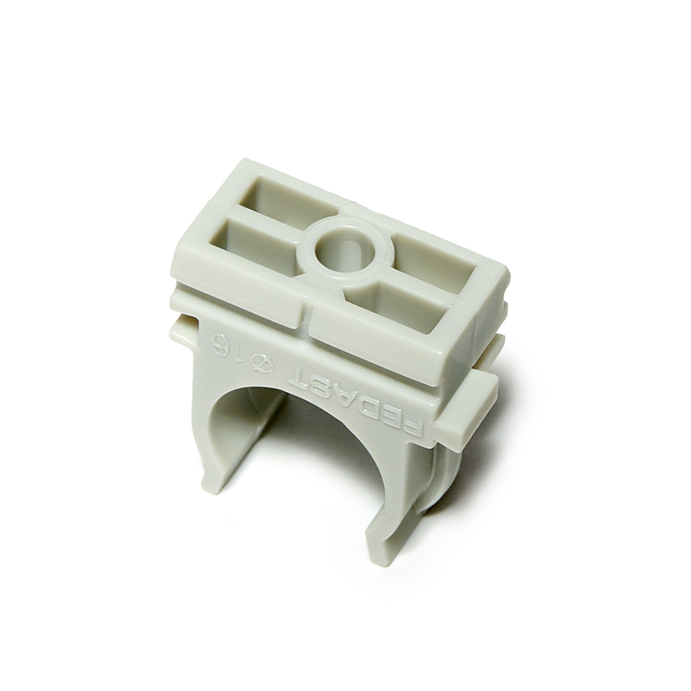 Крепеж-клипса для труб для монтажного пистолета серая в п/э д16 (100 шт/уп) Fedast