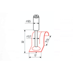 Гвозди монтажные пироксилиновые PA32-32K (гвоздь-скоба 32 мм, красный, 60 шт/уп) FEDAST