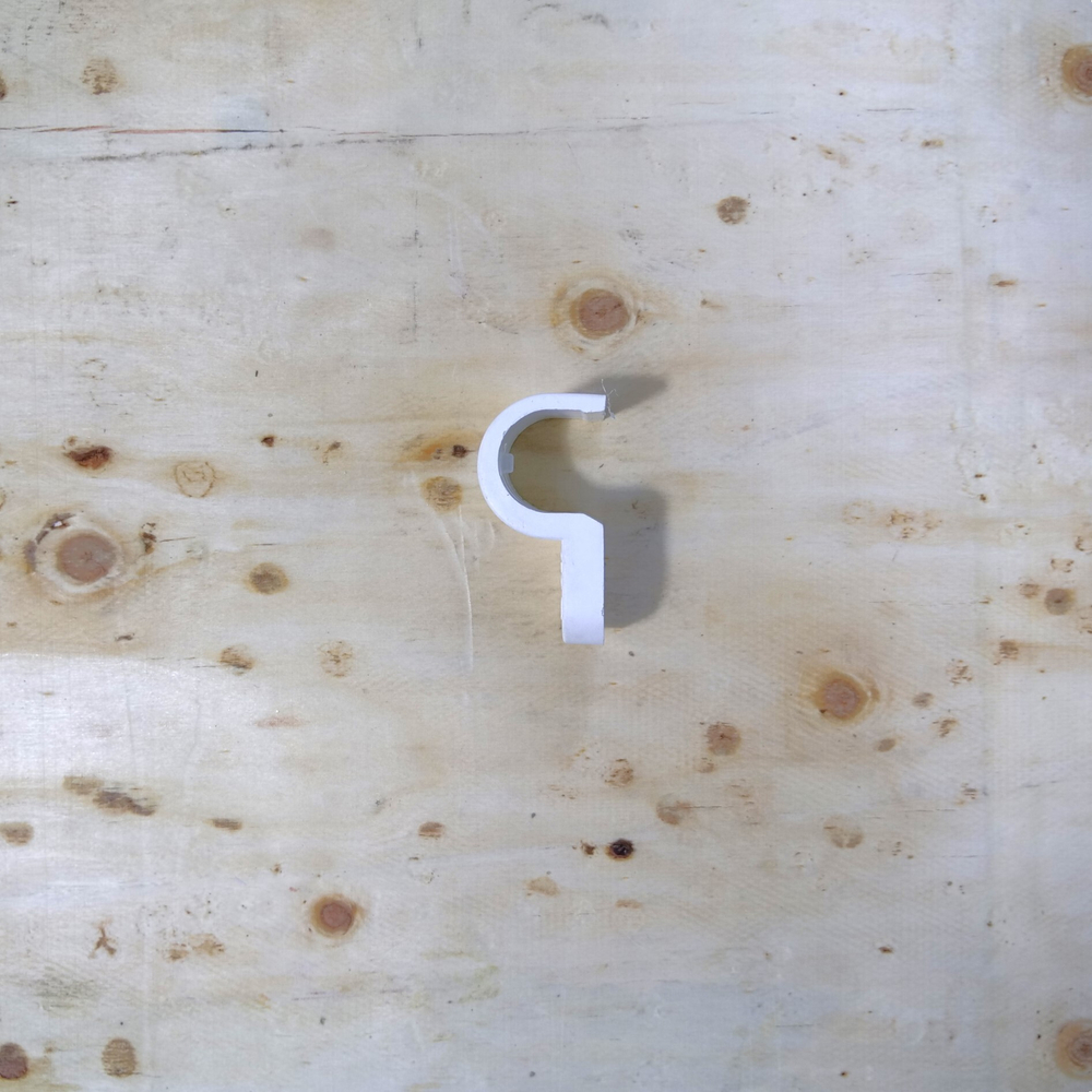 Крепеж-скоба (20 мм, белый, одностороняя, 100 шт/уп) для сантехнических труб для монтажных пистолетов