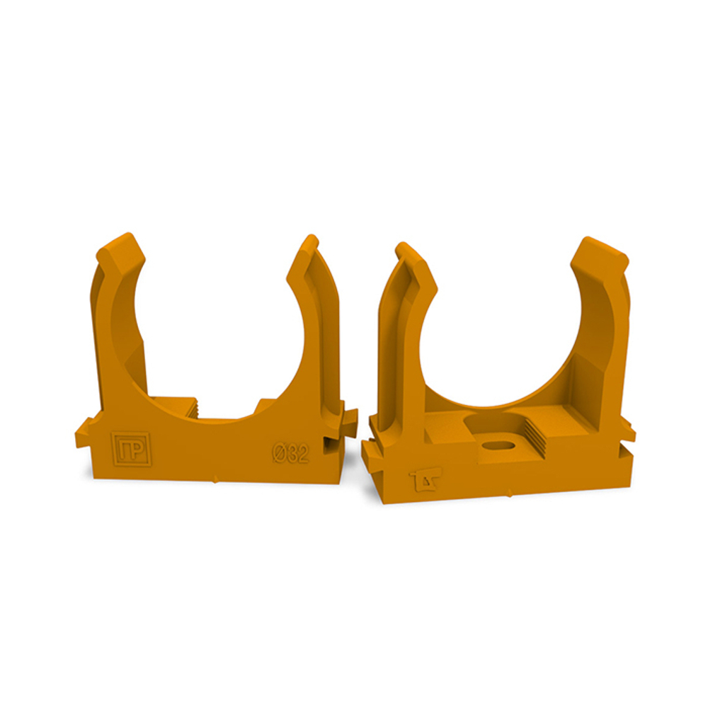 Крепеж-клипса для труб для монтажного пистолета оранжевая д32 (25шт/уп) Промрукав