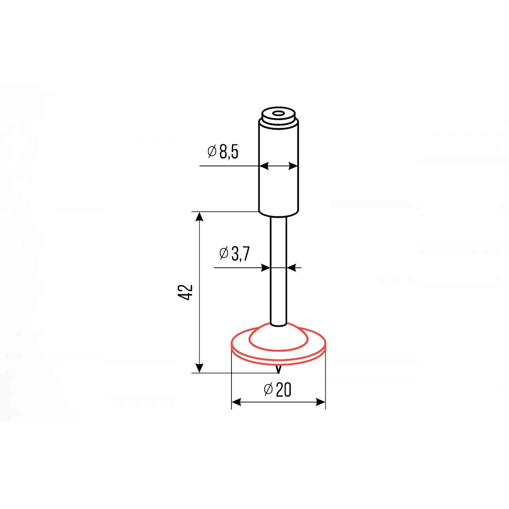 Гвозди монтажные пироксилиновые PA42- Q2 (шайба круглая, красная, 200 шт/уп) FEDAST
