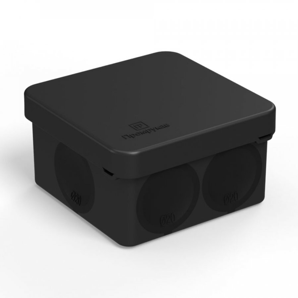 Коробка распределительная 60-0200-9005 для прямого монтажа двухкомпонентная безгалогенная (HF) черная 70х70х40 (1 шт/уп) Промрукав