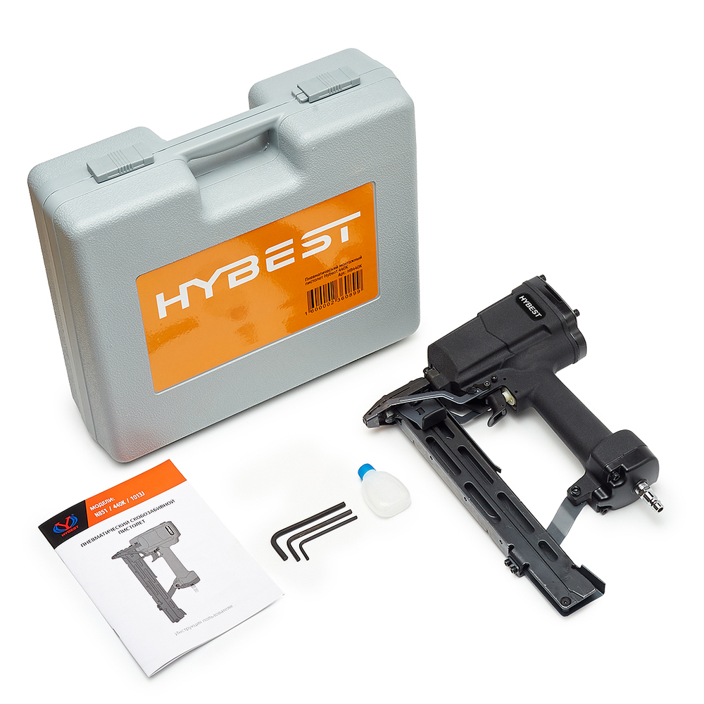 Пистолет скобозабивной мебельный Hybest 440K (пневматический, каркасные скобы тип 90 18Ga)