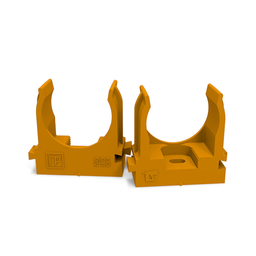 Крепеж-клипса для труб для монтажного пистолета оранжевая д25 (100шт/уп) Промрукав