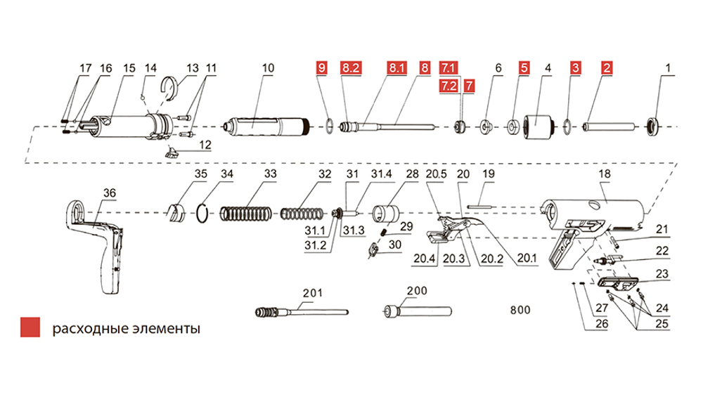 Монтажный пороховой полуавтоматический пистолет FEDAST BWT 311