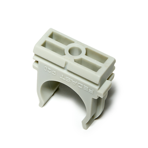 Крепеж-клипса для труб для монтажного пистолета серая в п/э д20 (100 шт/уп) Fedast