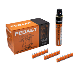 Гвозди 3.0*32 мм для монтажного пистолета с кованым наконечником в комплекте с газовым баллоном 165 мм FEDAST