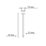 Гвоздь по бетону тип ST/TN для пневмо пистолета (45 мм, тип 14ga, 1000 шт/уп)
