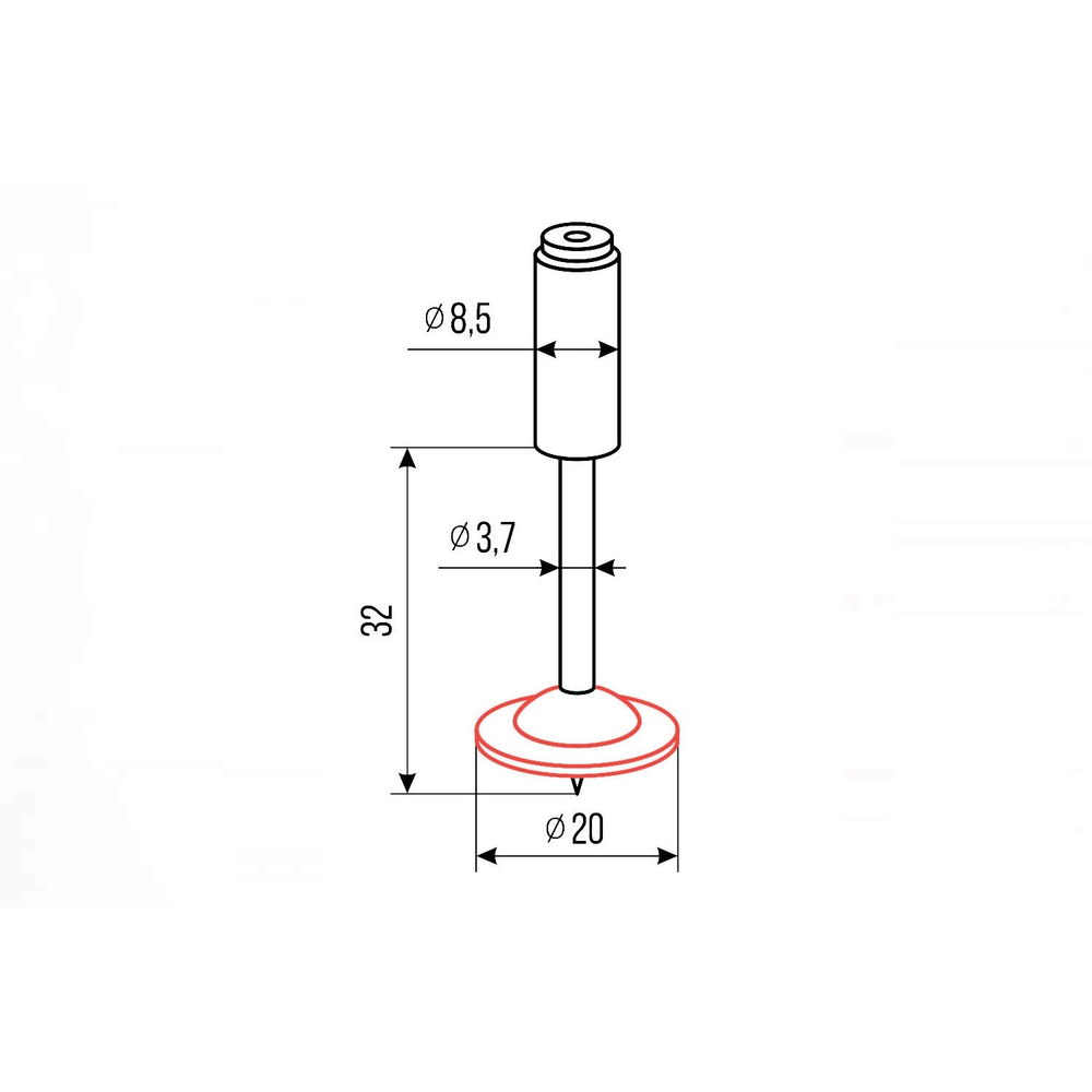 Гвозди монтажные пироксилиновые PA32- Q2 (шайба круглая, красная, 200 шт/уп) FEDAST