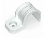 Крепеж-скоба пластиковая односторонняя для прямого монтажа белая в п/э д20 (50шт/уп) Промрукав